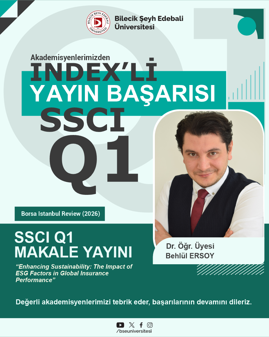 Yüksekokul Müdürümüzden SCI-E Q1 Yayın Başarısı